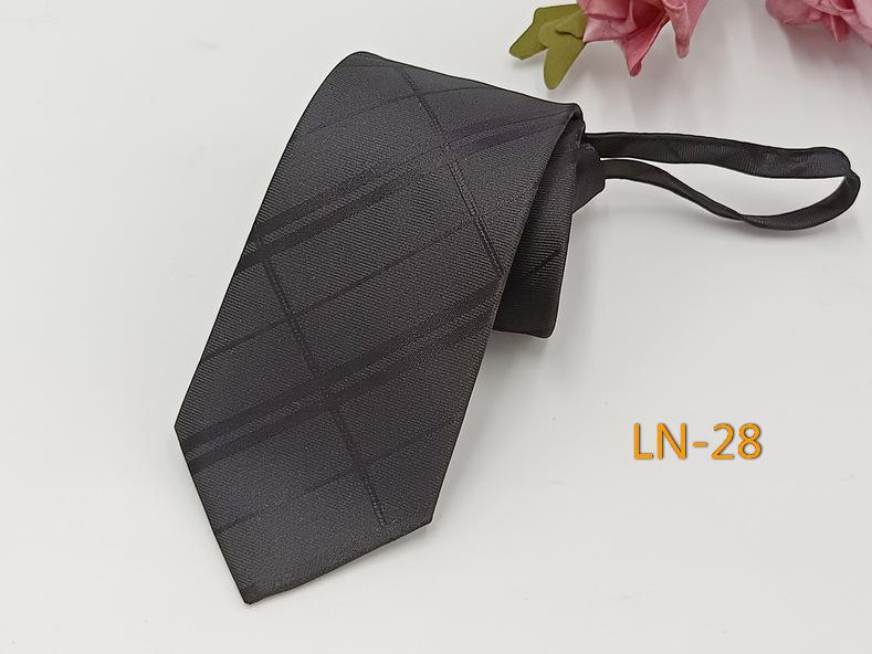 Men's Professional Striped Jacquard Zipper Tie, 7cm