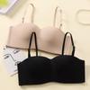 Women's Seamless Wire-Free Bandeau Bra with Detachable Straps, Anti-Slip Support, and Beautiful Back Design