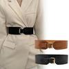 Fascia elastica da donna con fibbia ad ardiglione quadrata, cintura alla moda, cintura larga elasticizzata con giacca