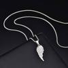 Men's Rose Wing Pendant Necklace,Never Fade Stainless Steel Wings Collars,Rock Punk Jewelry Gift
