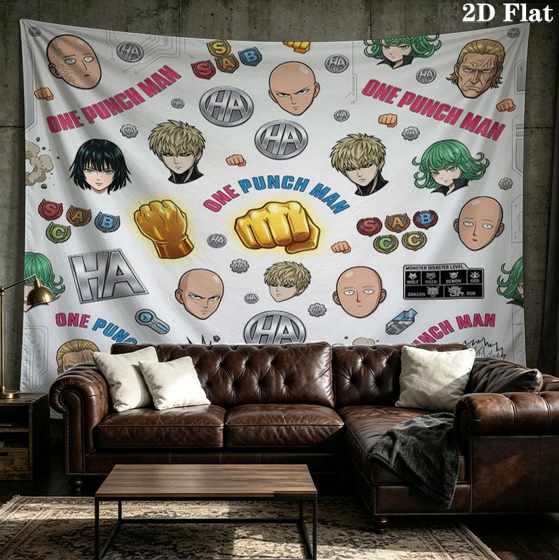 Onepunch Man Wandteppich Ästhetisches Wandbehang Gedruckter Stoffdecke Dekorative Wandteppiche Für Schlafzimmer Wohnzimmer Heimdekoration