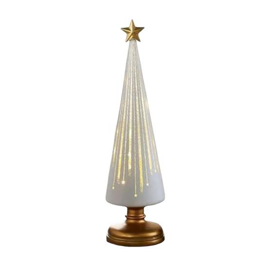 Twinkle Light Christmas Tree Illuminated Starry Night Resin Christmas Tree Ornament for Holiday Bedroom Dorm Tabletop Decor