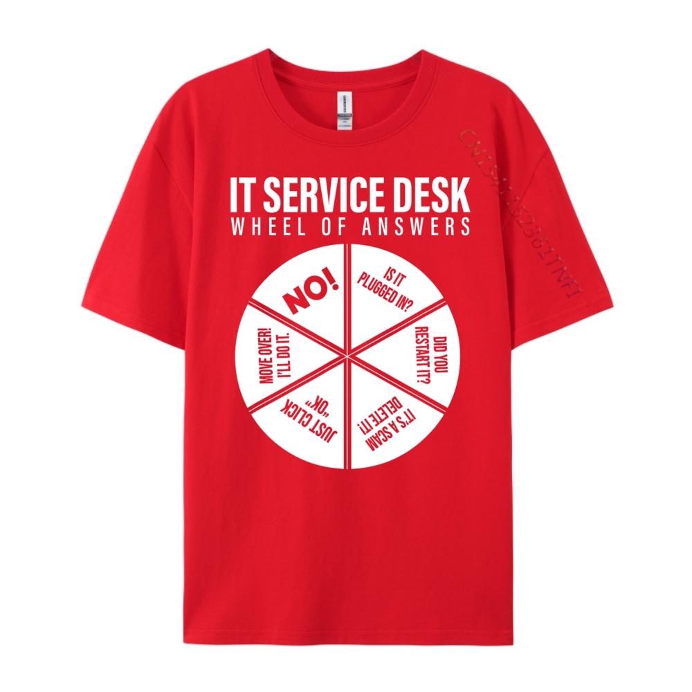 It Servicedesk Wheel Of Answers Computer Repair For It Freaks 3XL Men Clothing Graphic Tee Shirt New Year