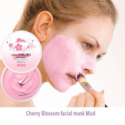 Laikou Sakura Schlammmaske Tiefenreinigung Ölkontrolle Balance Antioxidans Porenverfeinerung Mitesserentferner Erfrischende Gesichtsmaske 90/25g