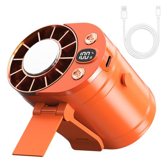 Waist Clip Cooling Fan Speed Adjustable Fast Cooling USB Rechargeable Fan Low оранжевый