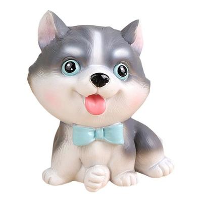 Dog Figurine Handmade Cute Doggy Hand-painted Creative Design Resin Shape Statue Kids Room Desktop Ornament Home Decor
