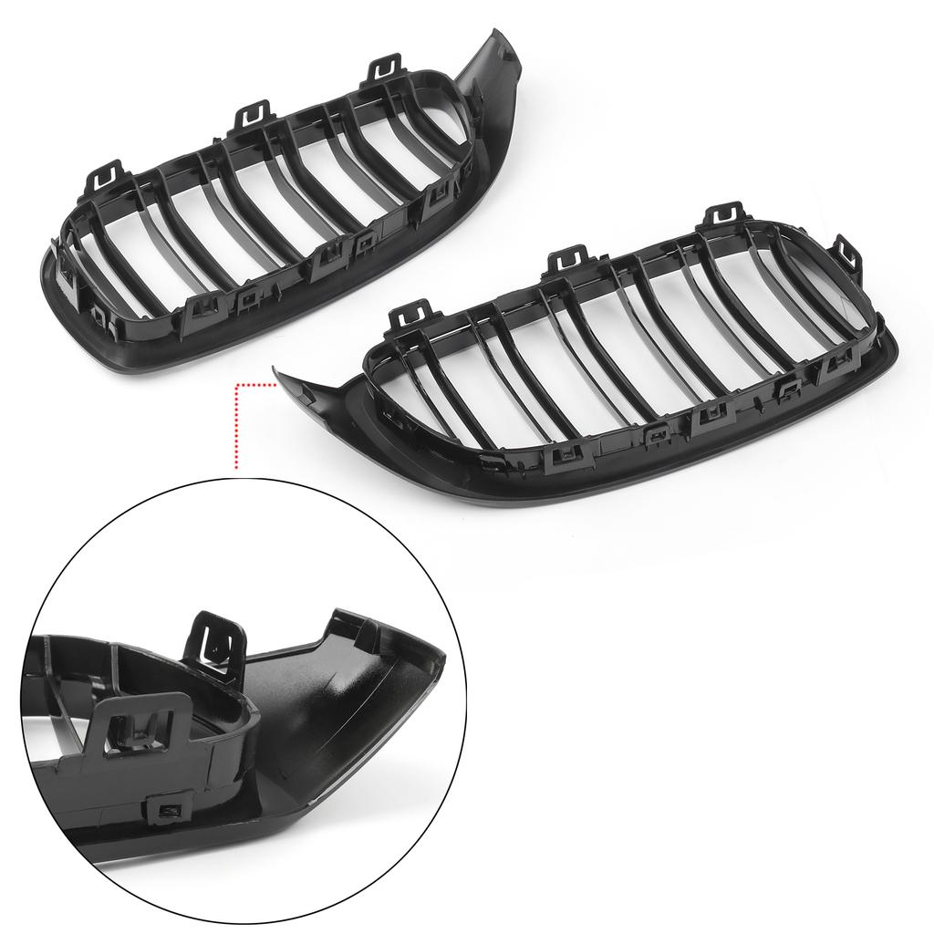 Gloss Black Kidney Grille Grill Fit BMW F32 F33 F36 F82 2014-2020 Dual Slat