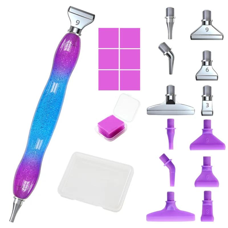 New 5D Jelly Diamond Painting Point Drilling Pen Set Multifunctional Metal Screw Thread Tips Mosaic Embroidery Tool Set