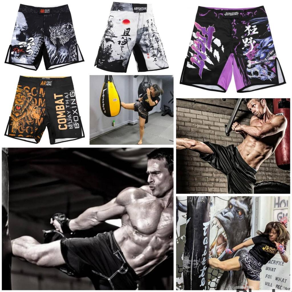 MMA UFC Shorts Pants Muay Thai Martial Arts Kickboxing Boxing Fight Unisex Men Women Kid Quick Dry Print Elastic Polyester Training