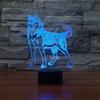 Huskies 3D Illusion Night Light Touch Table Desk Lamp with Remote Control 16 Colors Optical USB LED Night Light for Kids Gift Room Decoration
