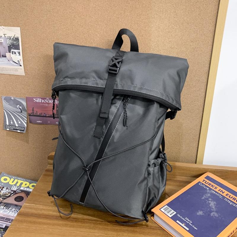 Neuer erweiterbarer Schulrucksack Herren Tooling Kordelzug Outdoor Reise Rucksack Große Kapazität Reise Pendler Rucksack