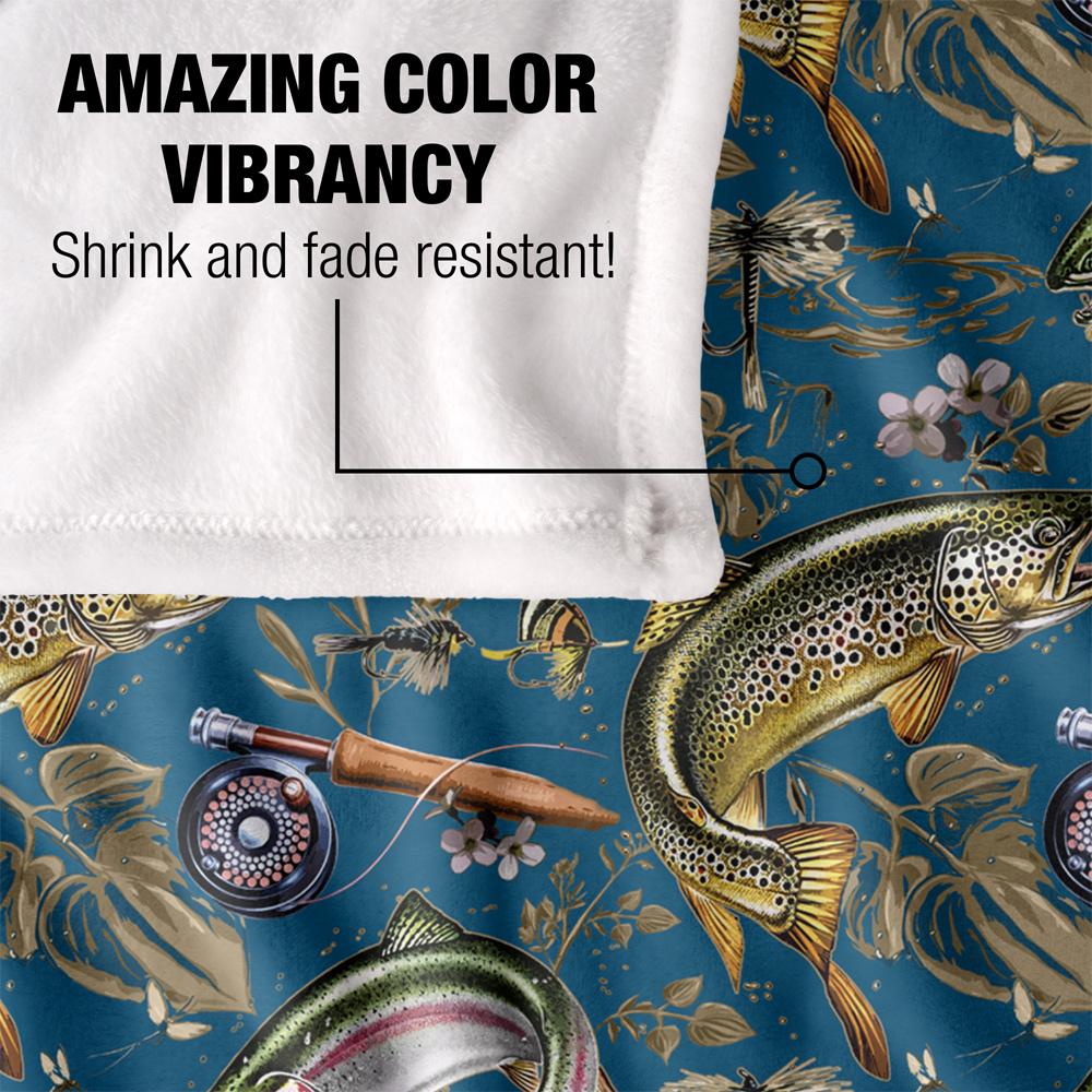 JQ Licensing Jl-Jp-Jq 2 Silky Trout Fishing Supersoft Blanket