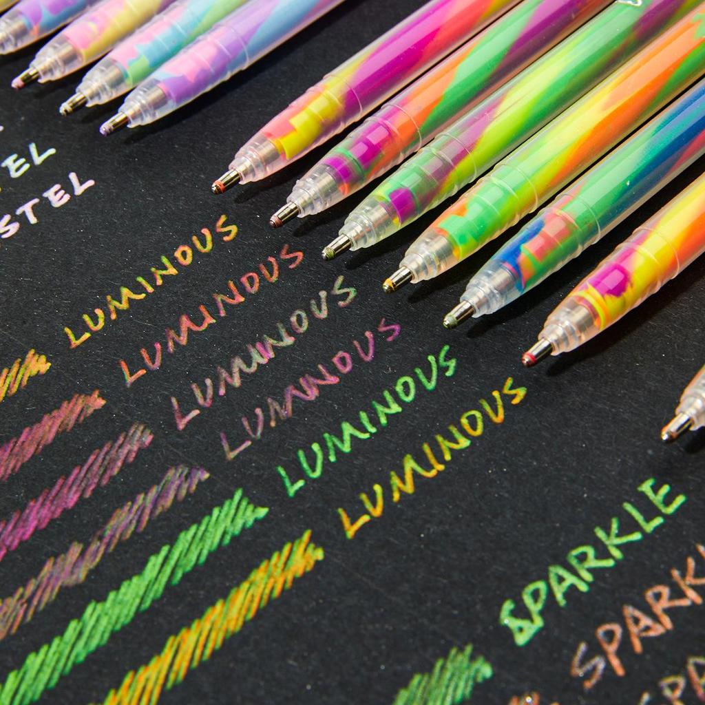 Dreifarbiger Farbverlauf Regenbogenstift - Verträumter Spiralglitzer Pastell für Schüler und DIY-Zeichnen