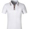 New Men's Collar Striped Casual POLO Shirt V-neck Button Business Versatile T-shirt Tops