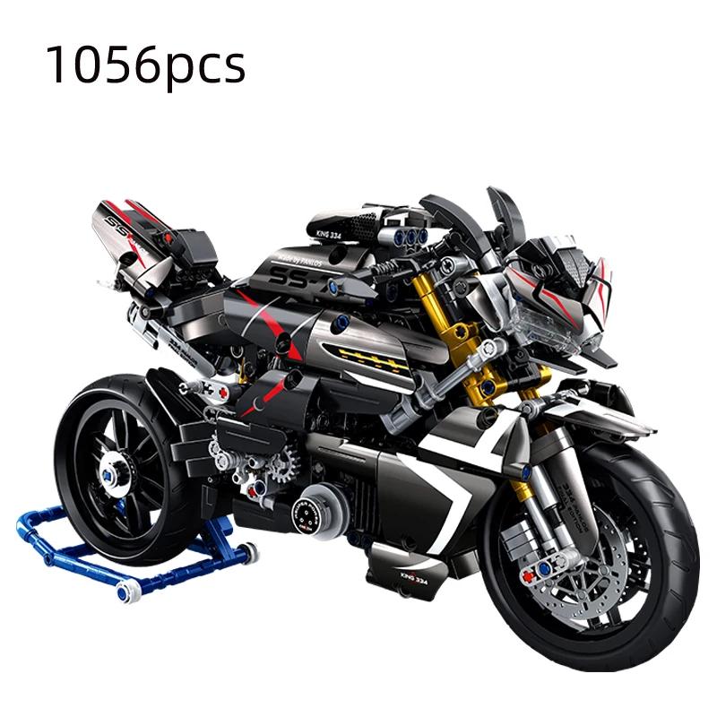 Technický model motocyklu, motorky, auta, stavebnice, závodní motorka, vozidla, kostky, hračky pro děti, dárky