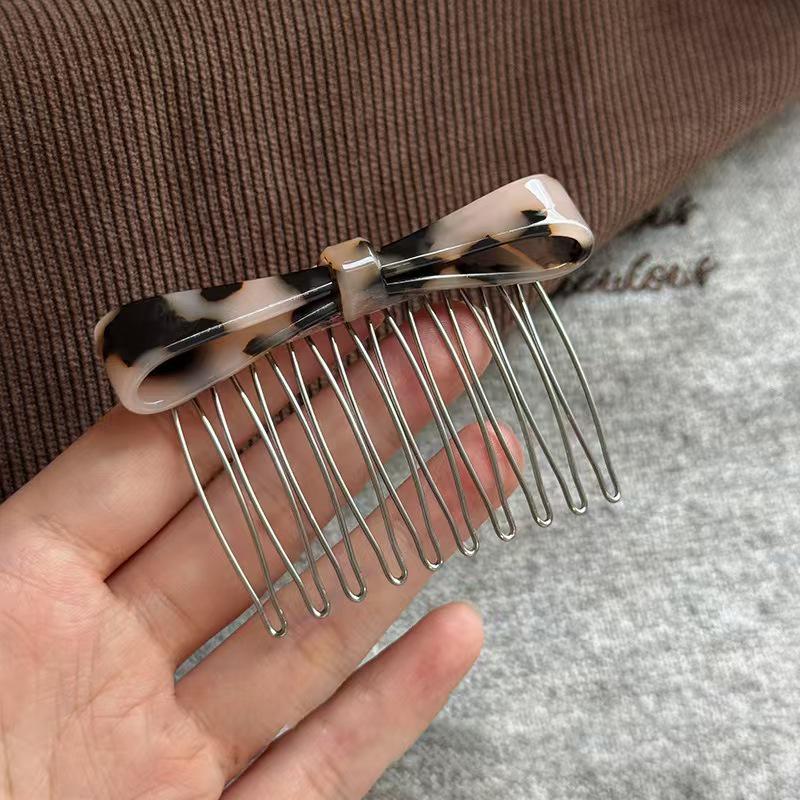 Elegant Japanese & Korean Style Acetate Bow Hair Comb for Women