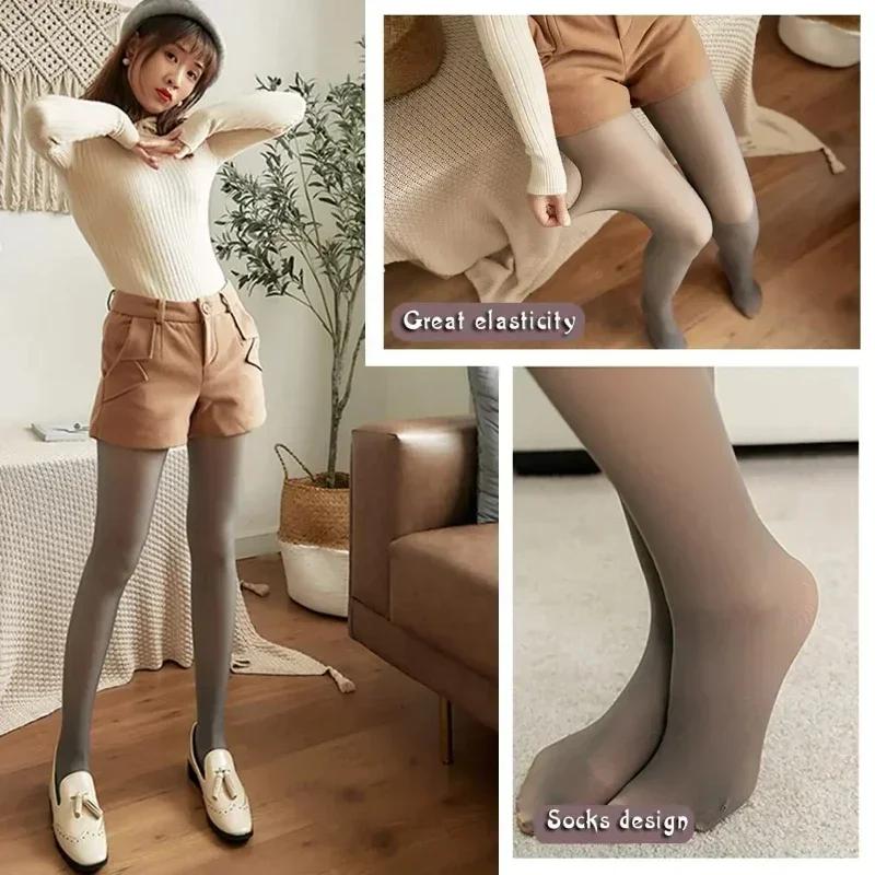 Fleece Lined Thermal Tights Woman Thick Warm Tights Women Half Full Style Thermal Stockings Woman Fleece Lined Tights