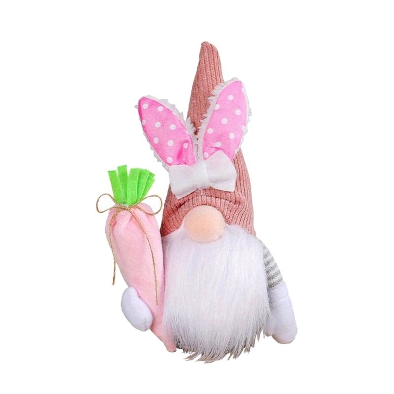 Easter Faceless Gnome Rabbit Doll Spring Easter Festival Party Home Decorations Kids Gift Favor Rabbit Carrot Ornament