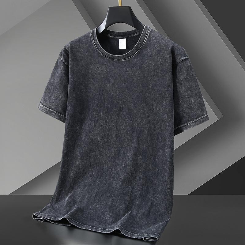 Wash To Make Old Retro Cotton Breathable Comfortable Loose Round Neck Fashion Short-sleeved T-shirt