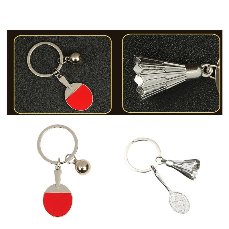 Appassionato di Tennis Accessorio Chiave Design Racchetta Metallici Texture in Lega Portachiavi Ciondolo per Fan Sportivi Regalo per Fan Sportivi