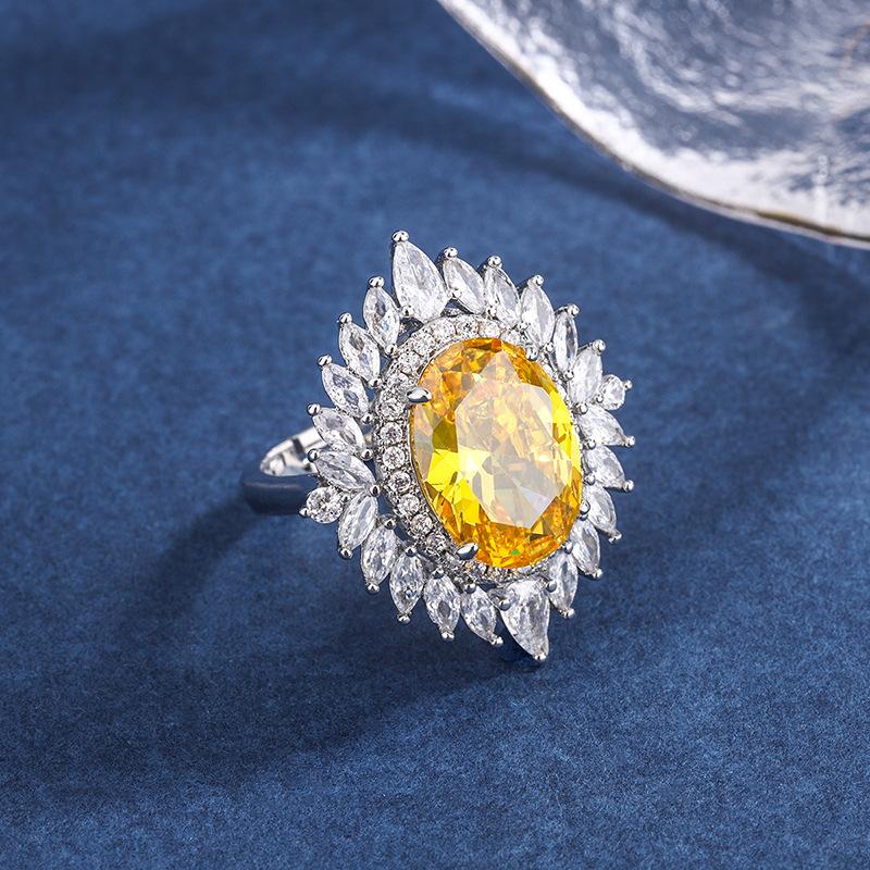 

Jewelry Color Treasure Retro Simulation Color Treasure Ring Denier Shape Adjustment Mouth Ring Main Stone 10 * 14