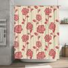 Vintage Red Floral Shower Curtain Decorative Rectangular Pattern Waterproof for Bathrooms Bathroom Accessories 180x240cm (6ftx90