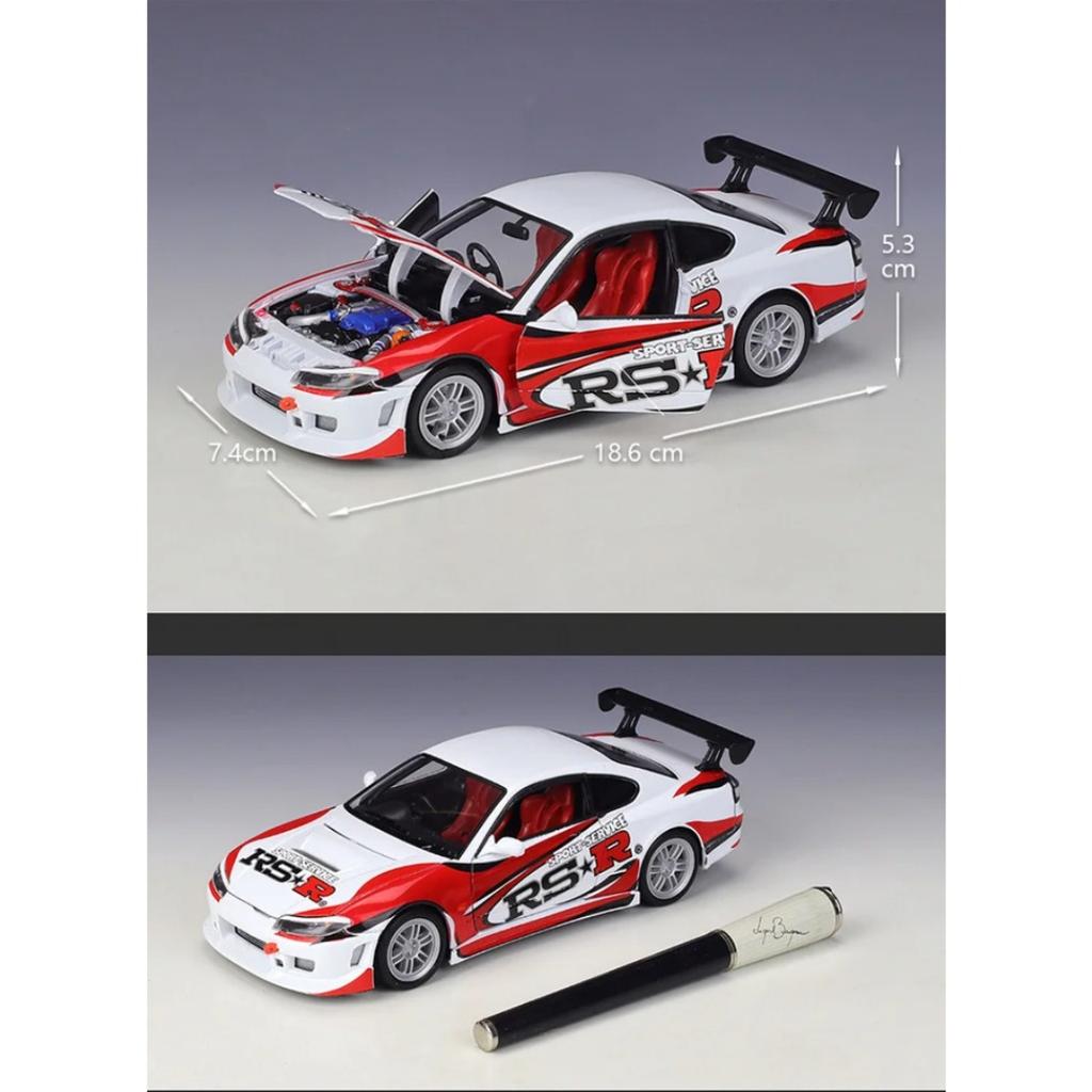 WELLY 1/24 Nissan Silvia S15 RS-R Alloy Car Diecasts & Toy Vehicles Car Model Miniature Scale Model Car Toy for Children