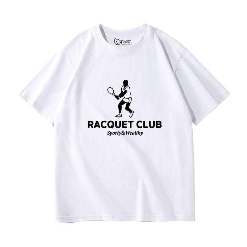 American Retro Sports Style Short Sleeve T-shirt Female Loose Cotton Crew Neck Casual Easiest for Match Vintage Shoulder Half Sleeve