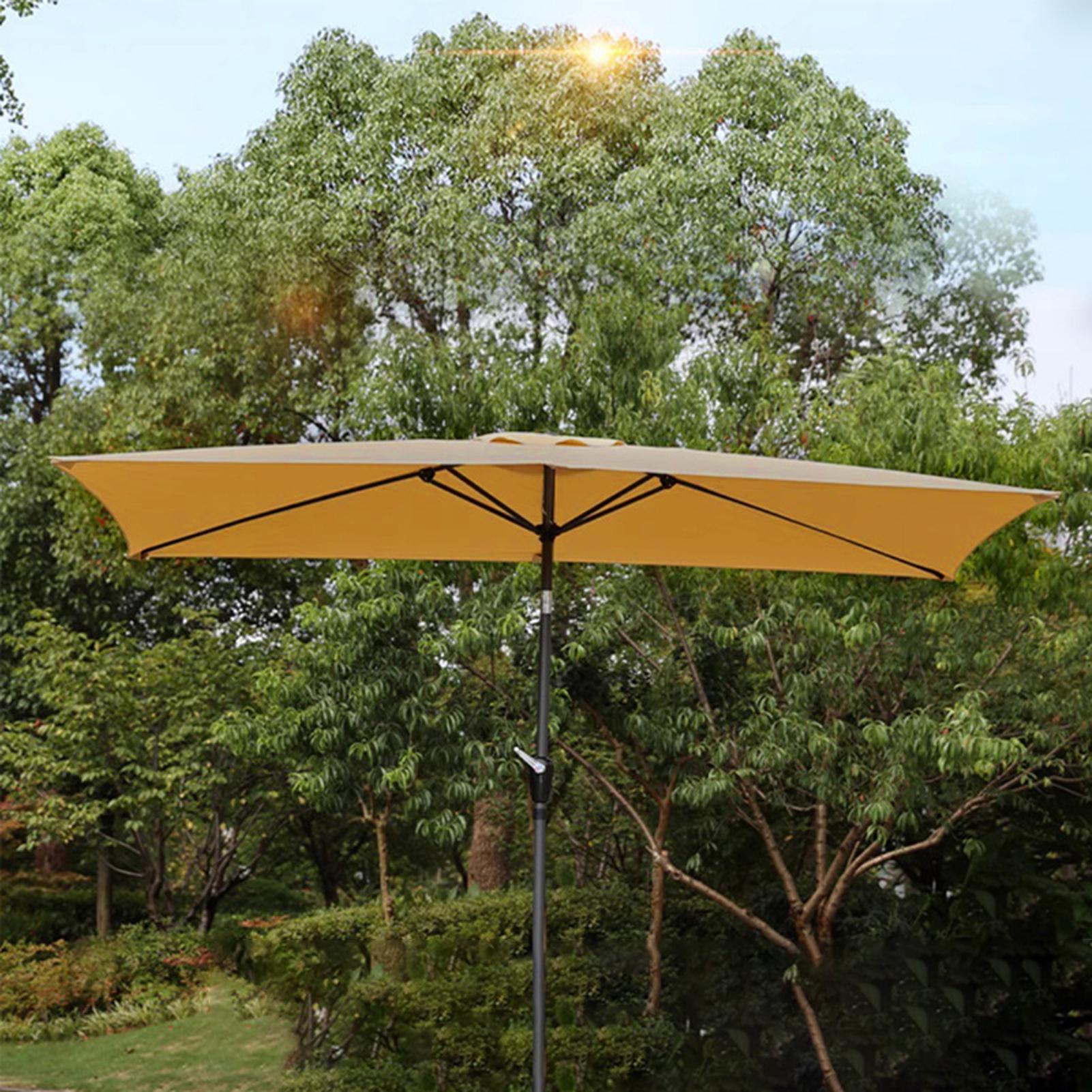 Replacement Umbrella Canopy 6.6X10 Ft Square Outdoor Shade Canopy Cover UV Protection Shade Waterproof Parasol Top Cover colore grigio