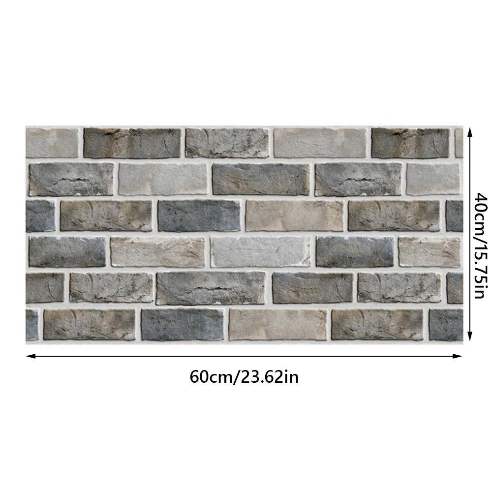 Mutlicolor 3D Brick Wall Sticker Waterproof Oil Proof DIY Background Wall Sticker Thicken Renew Wall Tile Sticker