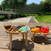 Compact Red Wine Table Outdoor Snack Shelf Wooden Portable Dining Table Foldable Small Stable and Non Slip Hand APolished Table