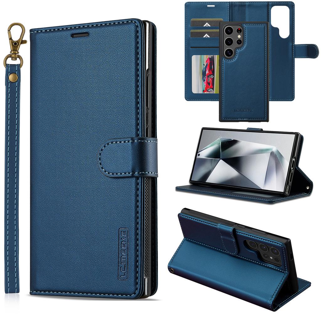 LC.IMEEKE L2 Series for Samsung Galaxy S24 Ultra Case PU Leather Wallet Detachable Magnetic Phone Cover