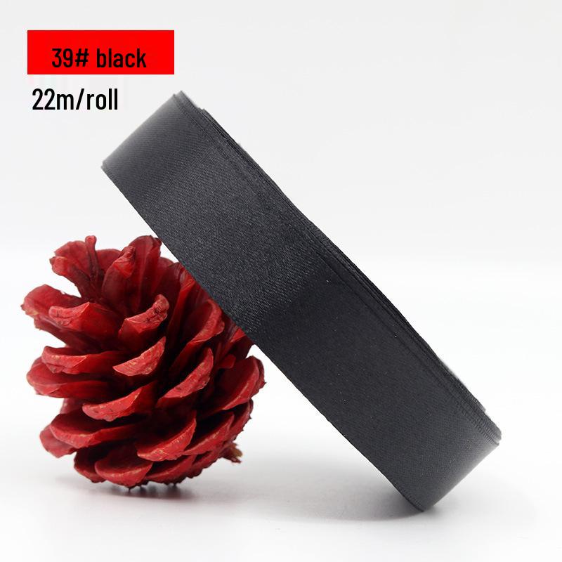 2.5cm Polyester Woven Ribbon for Flower Gift Packaging, Wedding Cakes, and Decorations in Silk Colors