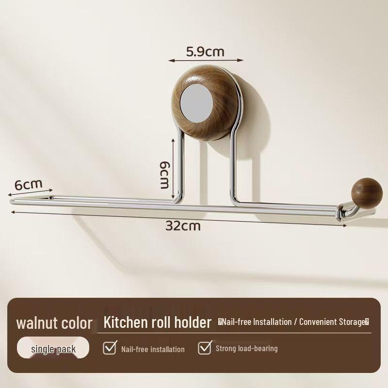 Suction Cup Wall Mount Cling Film & Paper Towel Holder