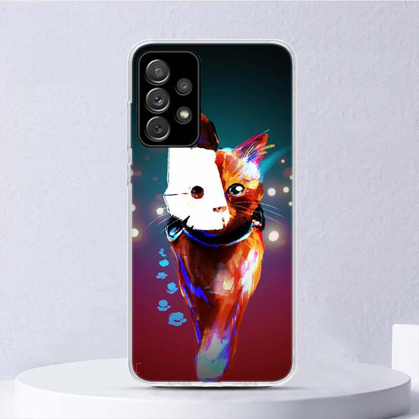 Stray Cat Game Soft Case For Samsung Galaxy A16 A15 A14 A13 A56 A55 A54 A53 Phone Cover A26 A36 A25 A35 A24 A34 A23 A33 A15 A14