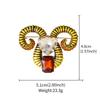 Personalized Retro Court Style Ancient Gold Goat Head Brooch Men's High-end Corsage Suit Dress Accessories Pin Badge