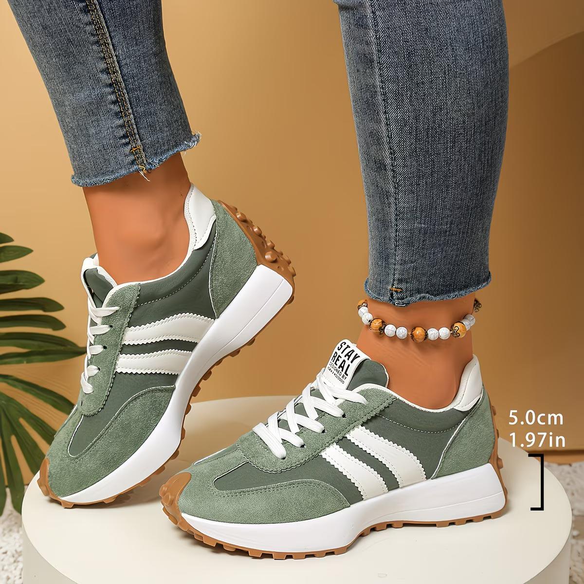 Modische Freizeit-Damenschuhe, Vielseitige Freizeitkleidung, Bequeme Damen-Sneaker für Freizeitaktivitäten und Einkaufen, Damenschuhe 39 grün