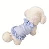 Dog Summer Dress Thin Sleeveless Princess Dress with Bowknot Plaid Pattern for Small Dogs