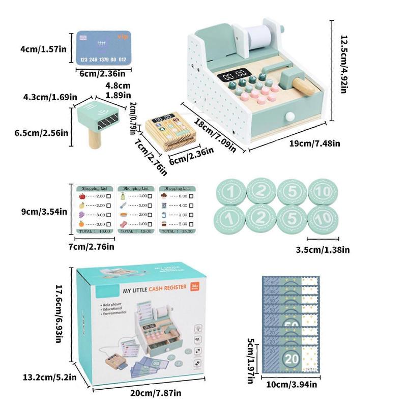 Kinder Kasse Pädagogische Einkaufen Kasse Supermarkt Spielzeugset Kleinkind Kasse Rollenspiel Spielzeug Mehrfarbig