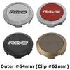 4 STKS 64 MM Buiten Diameter / 62 MM Binnen Diameter Velgdopjes RAYS VOLK VR GRAM Logo Wiel Center Dop Wieldeksel Naafdoppen Sportauto Band Accessoires