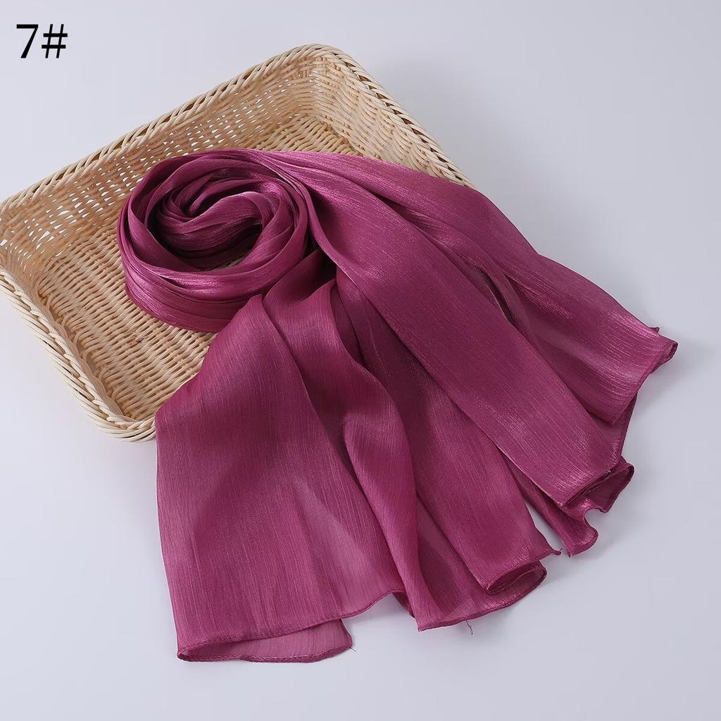 35 Colors Women Hijab Scarf Shiny Muslim Long Scarves Light Weight Soft Turban Shawl Organza Satin Shimmer Scarf