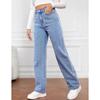 Plus Size 5XL Women's Spring Summer Seasons High-waisted Slim Straight Jeans Trousers