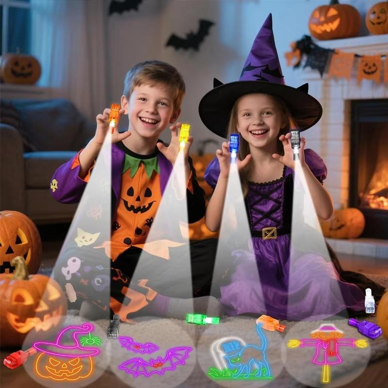12/24/36/48 Stück Halloween LED Fingerlichter Neon Partygeschenke Leuchten im Dunkeln Rave Partyzubehör Mitgebsel-Tüten Füllmaterialien Schachtelpreise