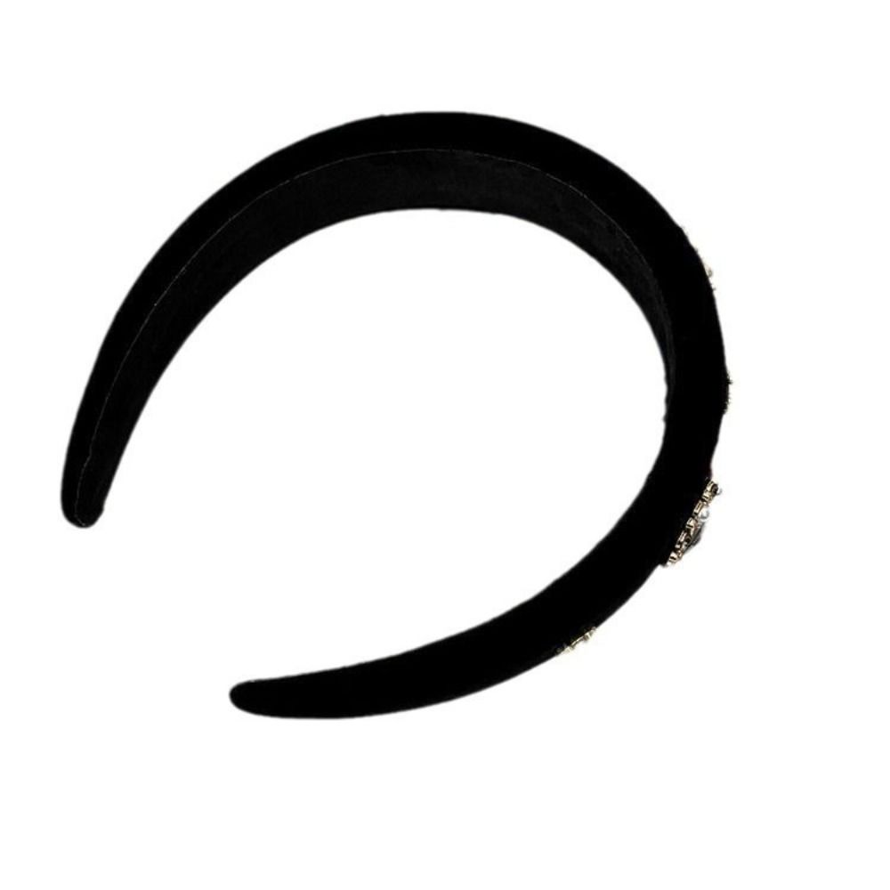 Pearl Diamond Velvet Headband Elegant Design Hair Hoops Rhinestone Headband  Autumn Winter