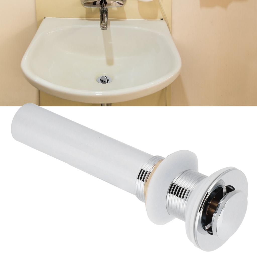 Basin Drain Sink Drain Stopper Electroplating Popup Drainer NonOverflow Bathroom Hardware(Electroplating Popup without