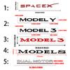 1Pcs Car ABS Badge Letter Label Space X Logo Tail Trunk Sticker For Tesla SpaceX Model 3 Model Y Model S Model X DUAL MOTOR Coil