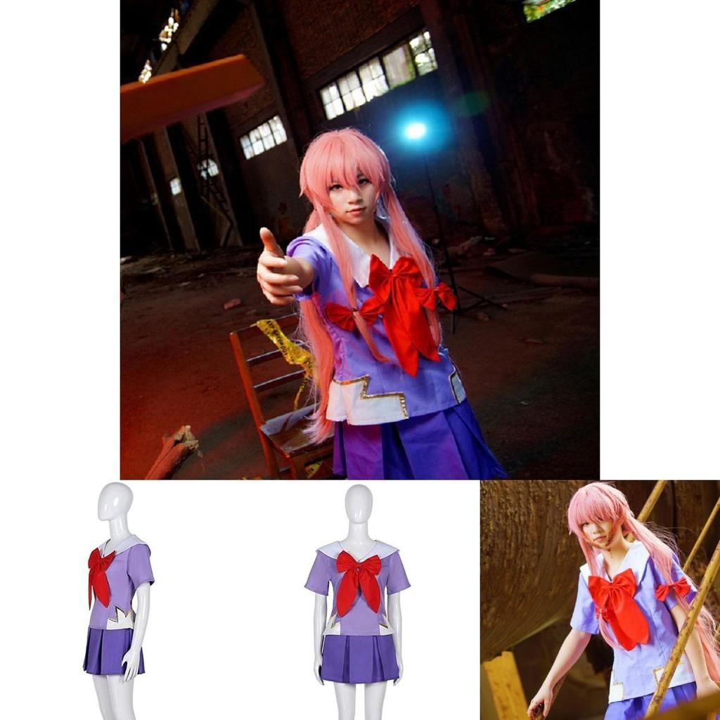 Stylish Future Diary Gasai Yuno Cosplay Costume With Perfect Stitches And Comfort