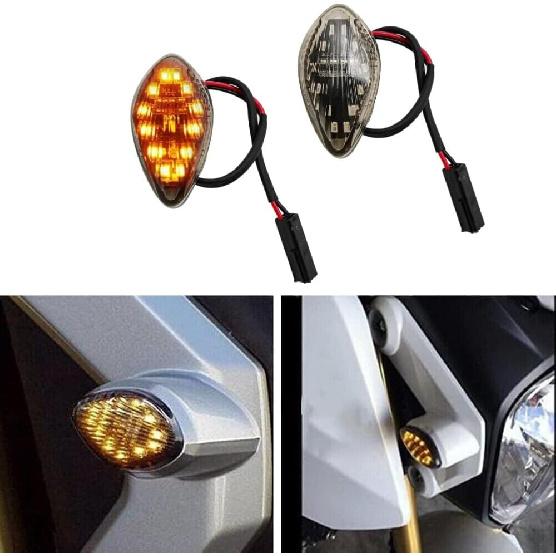 Motorcycle Turn Signals - Amber Light,12V, LED Indicator Light Waterproof Smoke Lens Fits HONDA Grom 2014-2020 (Pair)