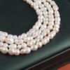 1String, Handmade Peanut-shaped Pearl 8×15mm, White Natural Freshwater Pearl Beads for Jewelry Making DIY Necklace Bracelet Crafts, Women Gift 36cm