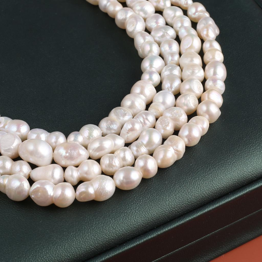 1String, Handmade Peanut-shaped Pearl 8×15mm, White Natural Freshwater Pearl Beads for Jewelry Making DIY Necklace Bracelet Crafts, Women Gift 36cm